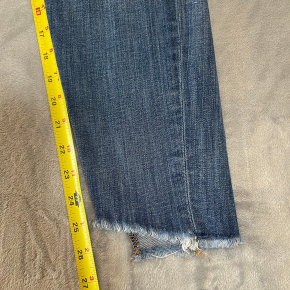 JOE'S JEANS Women's Size 30 Blue Distressed Skinny Jeans with Raw Hem - Picture 6 of 10